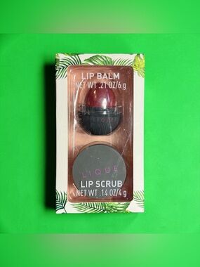 🏷️‼️5/$25🏷️‼️🫦LIQUE🫦Lip Balm & Lip Scrub Duo in Ambitious(Berry Red)/NIB